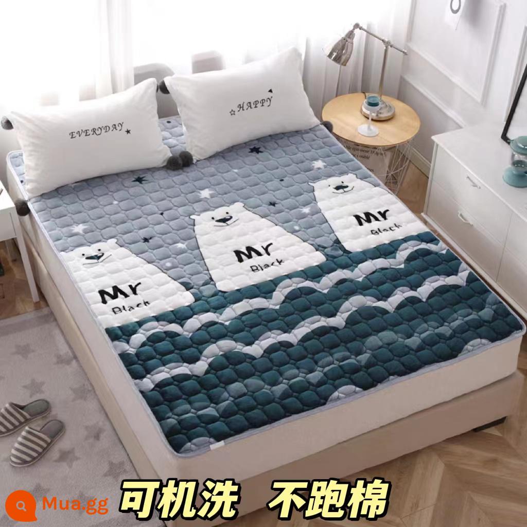 Dày flannel nệm nhà đôi tatami mat ký túc xá sinh viên giường đơn sàn nệm chăn - Ông Gấu [Flannel]