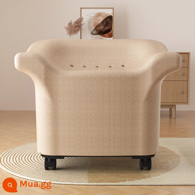 Phòng tắm sofa nhỏ ngồi xổm ngồi toilet ghế ngồi xổm vệ sinh hiện vật ghế ngồi vệ sinh khung người phụ nữ mang thai cao tuổi vệ sinh bồn tắm phân ghế - Mô hình ròng rọc màu be [bánh xe vạn năng linh hoạt] không gây tiếng ồn và không làm hỏng sàn