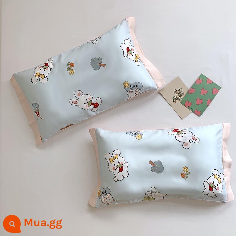 Hoạt Hình 60 Tencel Áo Gối Trẻ Em Băng Lụa Gối Gối Cao Su Mùa Hè Sinh Viên Dễ Thương Đơn Cho Bé Thoáng Mát - Windmill Bunny [60 miếng Lenzing Tencel, một gói]