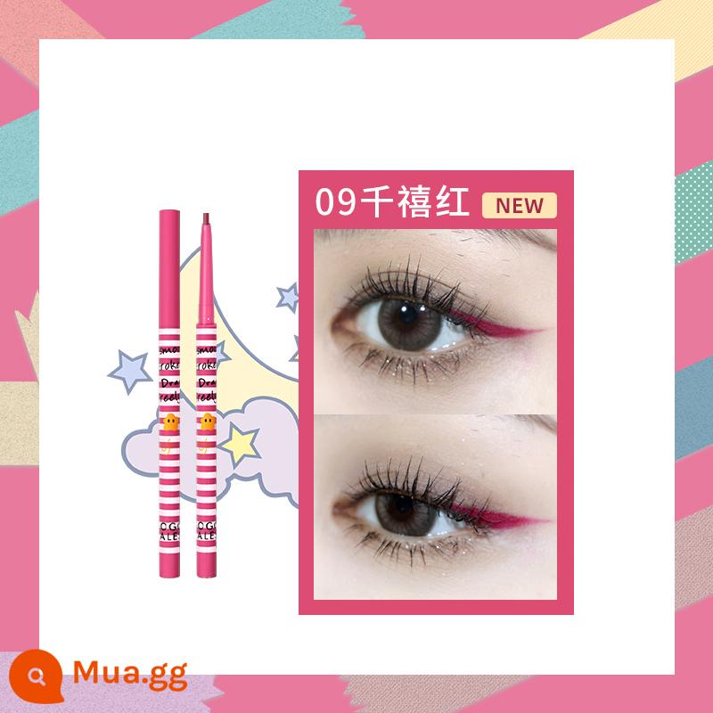 gogotales gogo dance color eyeliner người mới bắt đầu nâu trắng không dễ lem đầu lông mềm không thấm nước - 09 Millennium Red (Bút kẻ mắt dạng gel)