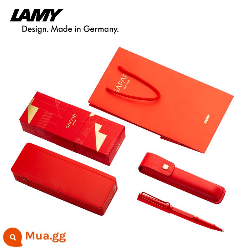 Hộp quà tặng bút máy LAMY/Lingmei sê-ri săn bắn safari bộ bút mực đỏ dâu/trắng kem phiên bản giới hạn bút ký cao cấp dành cho nữ quà tặng ngày lễ quà tặng mua theo nhóm - Bút bi màu đỏ dâu