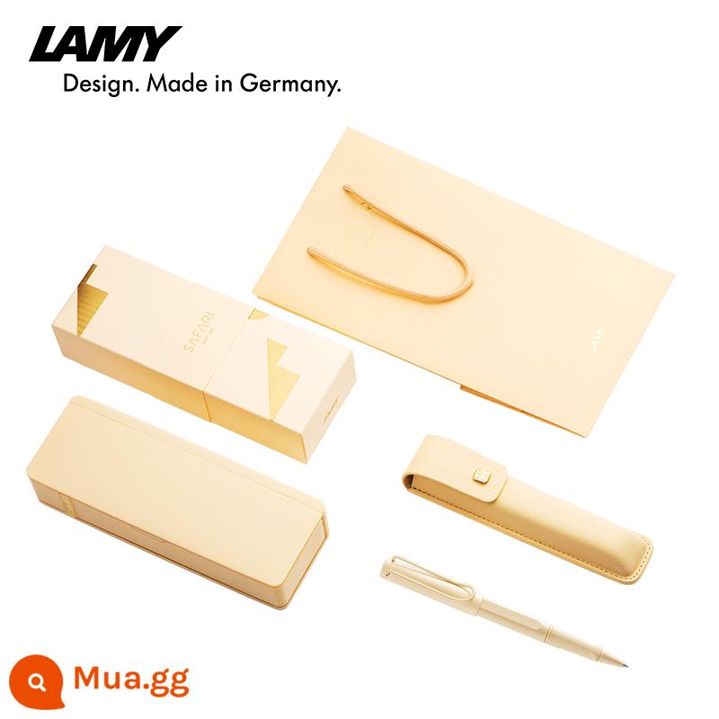 Hộp quà tặng bút máy LAMY/Lingmei sê-ri săn bắn safari bộ bút mực đỏ dâu/trắng kem phiên bản giới hạn bút ký cao cấp dành cho nữ quà tặng ngày lễ quà tặng mua theo nhóm - Bút bi màu nâu kem nhạt