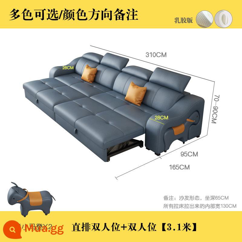 Công nghệ giường sofa vải có thể gập lại đa chức năng trường kỷ kép lưu trữ lớn và nhỏ loại căn hộ hiện đại kiểu lưới ngựa màu đỏ - Đường thẳng [3,1 mét] phiên bản cao su vải công nghệ nano