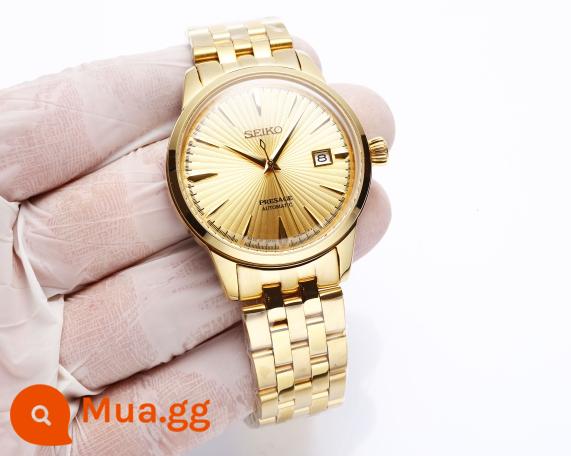 Đồng hồ SEIKO Seiko của Zhao Youting, đồng hồ cơ khí, dòng cocktail, đồng hồ nam doanh nhân SRPB41J1 - Dây đai thép vàng mặt vàng