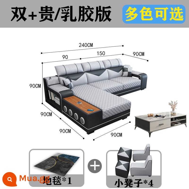 Sofa vải cao su mới có thể tháo rời và giặt được, phòng khách chung cư lớn nhỏ hiện đại đơn giản kết hợp nội thất đa chức năng - Bộ hai món + bàn cà phê