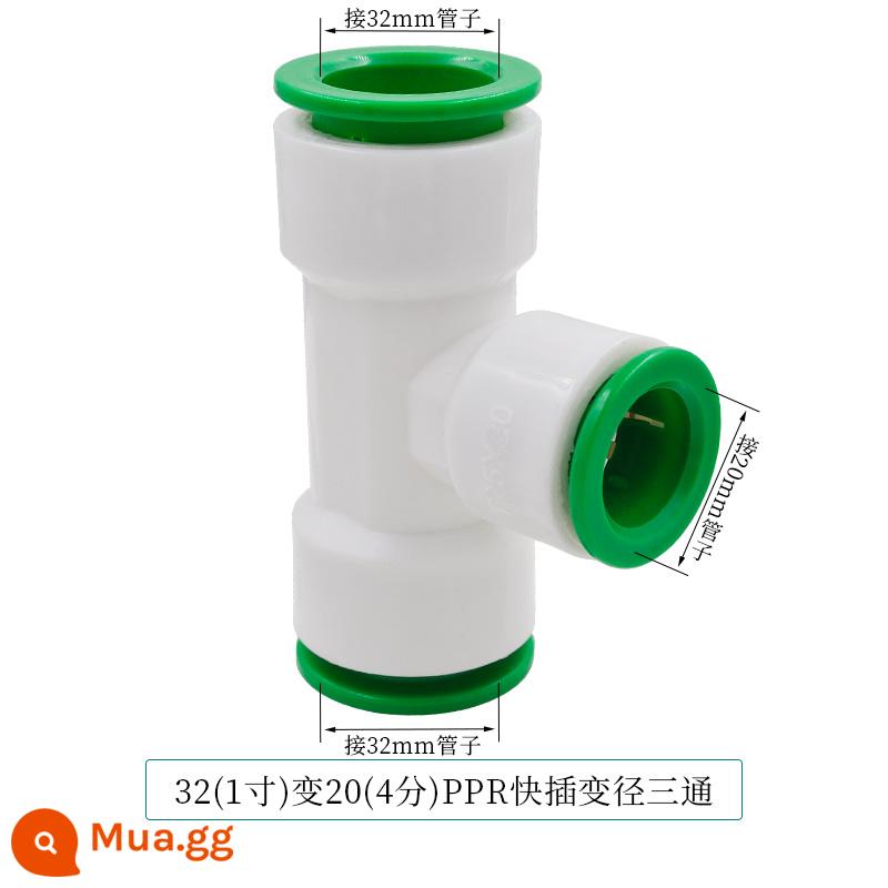 Đầu nối nhanh PPR 4 điểm 20 phụ kiện đường ống nước PE hàn kín hai đầu nối nhanh không dùng nhiệt trực tiếp trong dòng - Peacock Blue YS Cắm nhanh Xanh T32*20