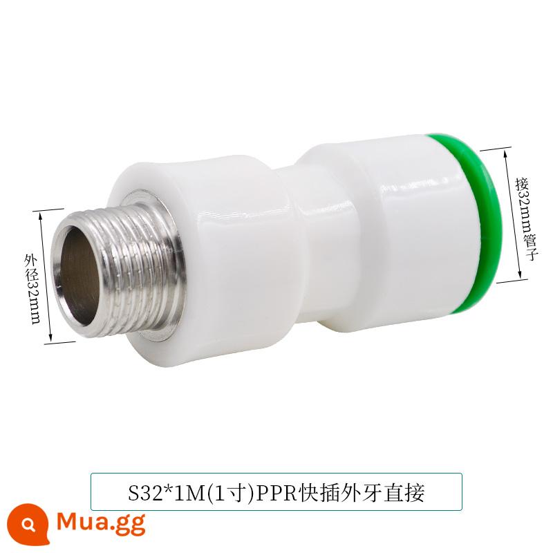 Đầu nối nhanh PPR 4 điểm 20 phụ kiện đường ống nước PE hàn kín hai đầu nối nhanh không dùng nhiệt trực tiếp trong dòng - Hoa Hồng Đỏ YS Cắm Nhanh Xanh S32*1M