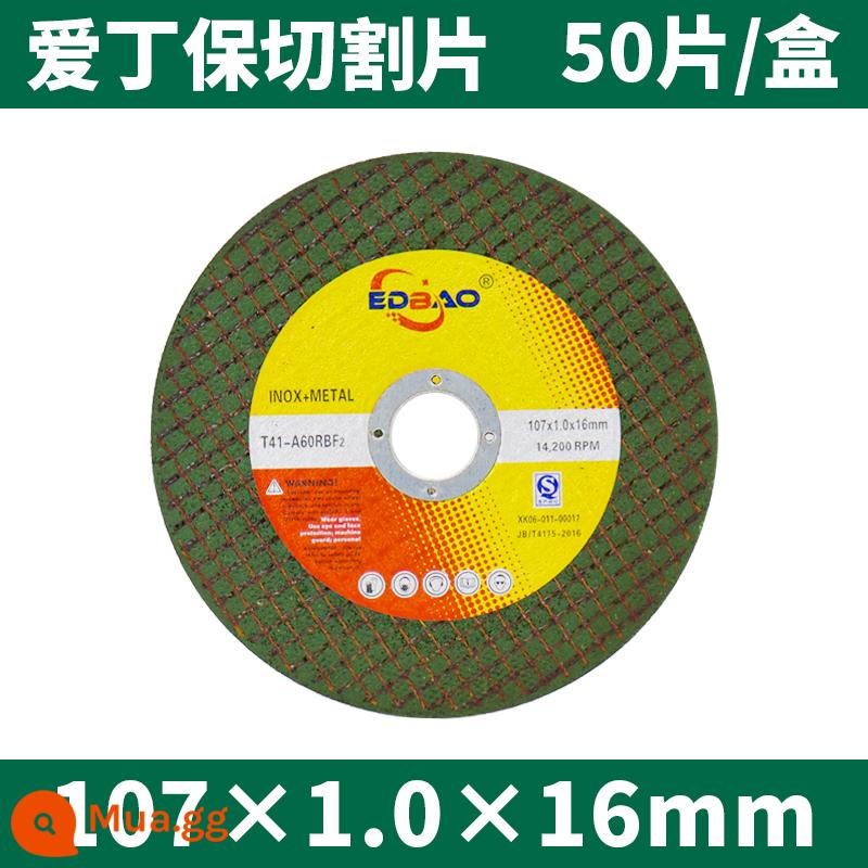 Đĩa cắt cá mập trắng lớn bằng thép không gỉ Đĩa mài 100 Máy mài góc 125 Đĩa mài nhựa kim loại Đĩa mài siêu mỏng - Edinbao chất lượng cao 107X1.0 xanh [50 viên]