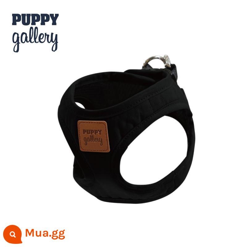 Hàn Quốc PuppyGallery Macaron Ngực Lưng Dây Xích Chó Dây Xích Vest Đi Dắt Chó Nhỏ - Ngực và lưng đen