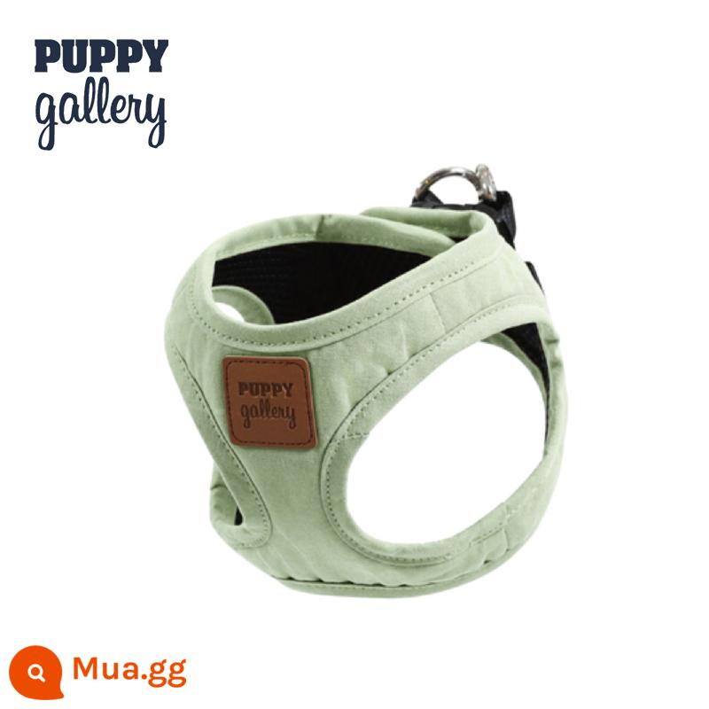 Hàn Quốc PuppyGallery Macaron Ngực Lưng Dây Xích Chó Dây Xích Vest Đi Dắt Chó Nhỏ - Ngực và lưng màu xanh ô liu