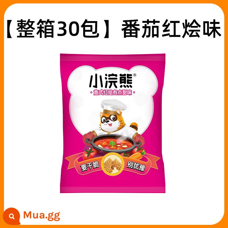 Xiaodangjia mì giòn đồng phục gấu trúc nhỏ ăn khô mì ăn liền hộp đầy đủ đồ ăn nhẹ giải trí thực phẩm đồ ăn nhẹ hàng đầu cửa hàng - [Hộp 30 Gói] Vị Cà Chua Đỏ om