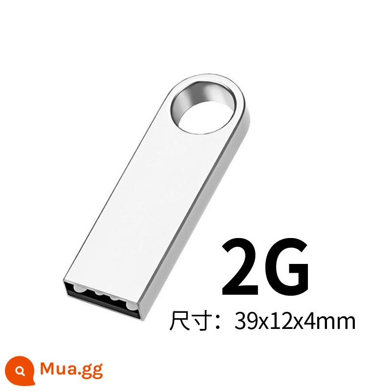 Kim Loại 128G King Kong Ổ Đĩa U 64/32/16/8/4G Đèn LED Cổng USB xe Ô Tô Tùy Chỉnh Âm Thanh Truyền Hình Quà Tặng Đấu Thầu - Lỗ tròn bạc 2G