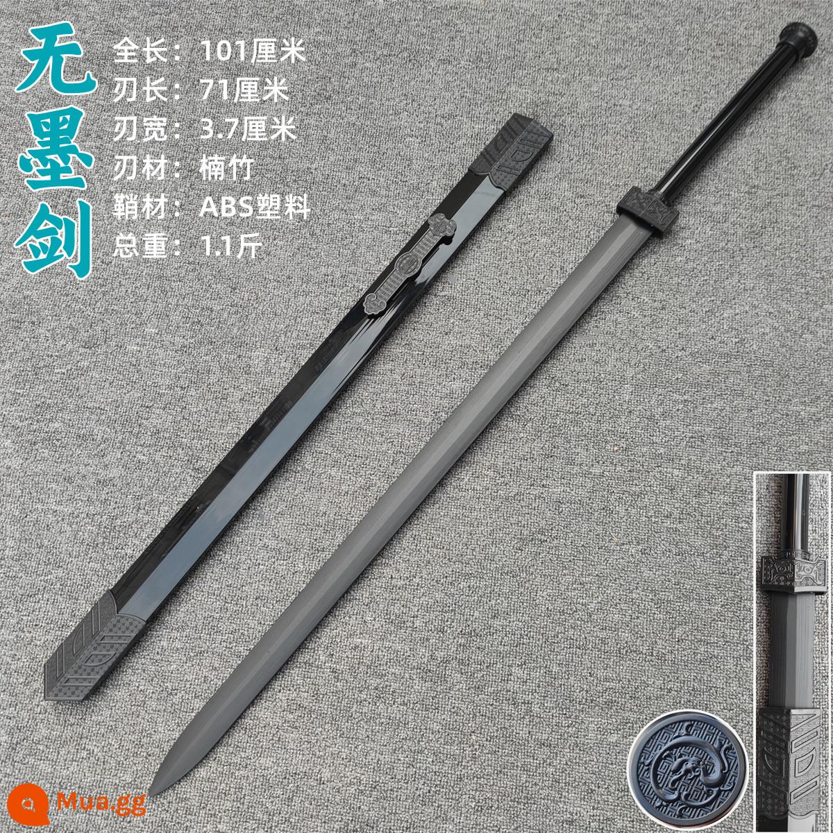 Tre gỗ Đường Hengdao thanh kiếm thanh kiếm gỗ có vỏ bọc Hán thanh kiếm Miao thanh kiếm samurai lưỡi huấn luyện đạo cụ đồ chơi trẻ em thanh kiếm gỗ - Thanh kiếm không mực (bán chạy)