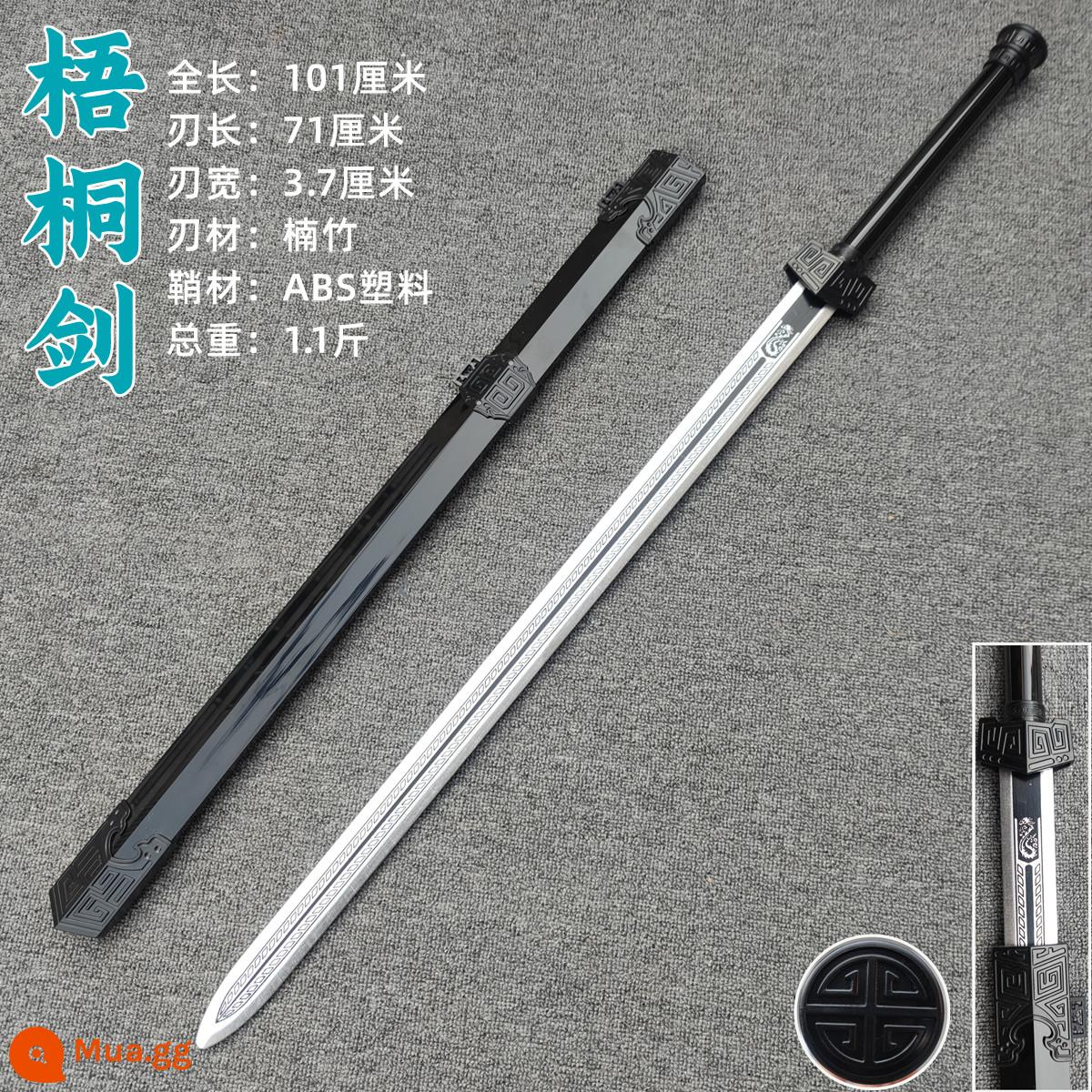 Tre gỗ Đường Hengdao thanh kiếm thanh kiếm gỗ có vỏ bọc Hán thanh kiếm Miao thanh kiếm samurai lưỡi huấn luyện đạo cụ đồ chơi trẻ em thanh kiếm gỗ - Kiếm Wutong (bán chạy)