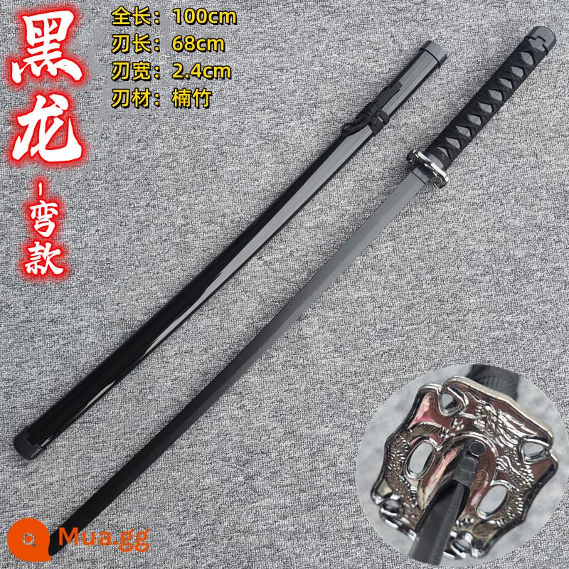 Tre gỗ Đường Hengdao thanh kiếm thanh kiếm gỗ có vỏ bọc Hán thanh kiếm Miao thanh kiếm samurai lưỡi huấn luyện đạo cụ đồ chơi trẻ em thanh kiếm gỗ - Rồng Đen - Kiểu Cong