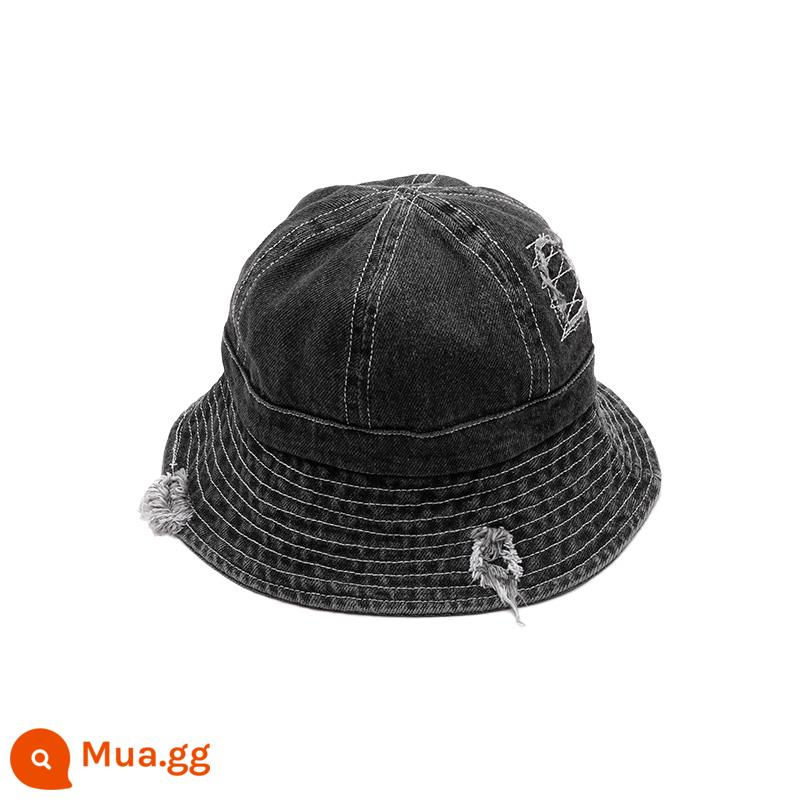 Momoco/Marmica Children Baby Nipsean Sửa chữa tròn mũ vòng 2022 MỚI Đàn ông và Girls Fisherman Hat Tide Cool - đen