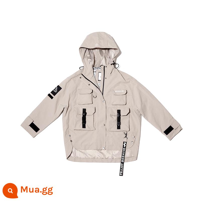 【Fengchao】Percy and Jacket Áo khoác gió chức năng ngoài trời dành cho nữ Áo khoác mùa xuân và mùa thu Quần áo bảo hộ lao động không thấm nước Bộ đồ leo núi gió cho nam - [Phong cách nữ] Dòng Khaki/NeochaEDGE