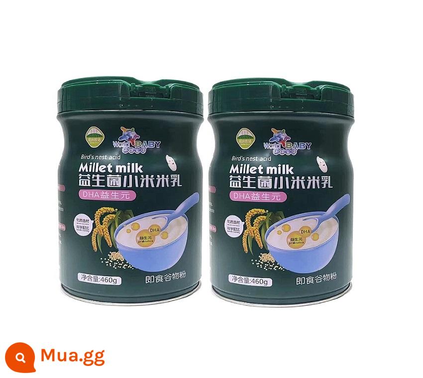 Bột kê đa năng cho bé Probiotic 460g Bột kê sắt cao cho trẻ em Bột ngũ cốc ăn liền có hàm lượng canxi cao cho trẻ em - 2 lon sữa kê prebiotic DHA (viên)