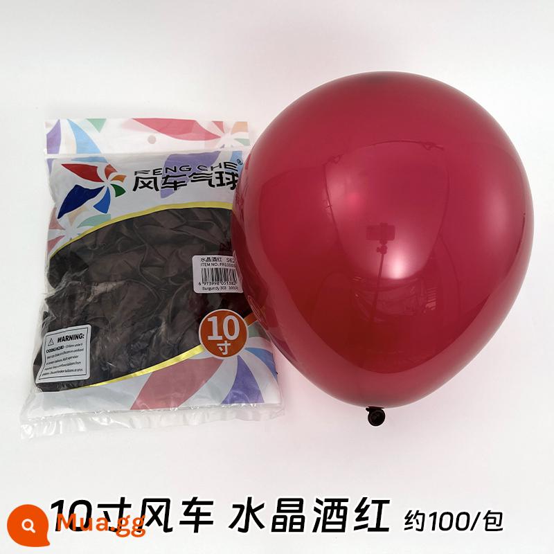 Cối Xay Gió Bóng 10 Inch 2.2 Gram Dày Cao Su Bóng Sinh Nhật Phòng Cưới Trang Trí Đám Cưới Tiếp Liệu - Rượu vang pha lê đỏ 100 cái/gói