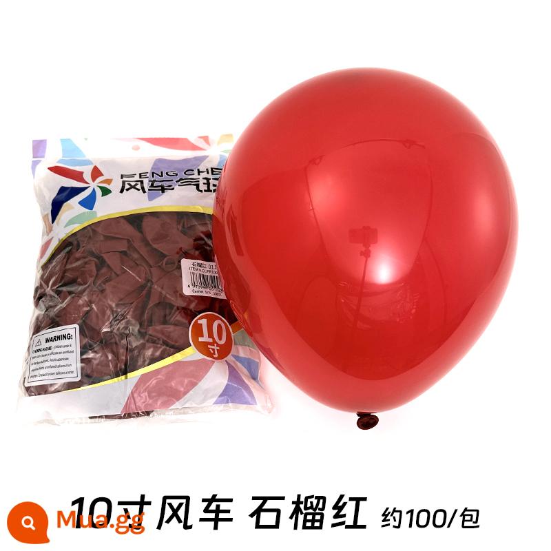 Cối Xay Gió Bóng 10 Inch 2.2 Gram Dày Cao Su Bóng Sinh Nhật Phòng Cưới Trang Trí Đám Cưới Tiếp Liệu - Lựu đỏ 100 cái/gói