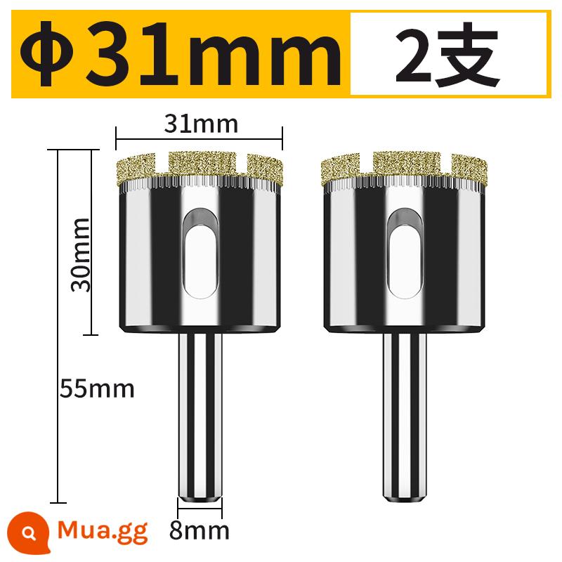 Mũi khoan gạch mũi khoan kính đầy đủ 6mm bằng đá cẩm thạch toàn gốm sứ thủy tinh hóa gạch đục lỗ đặc biệt hiện vật - 31mm hai