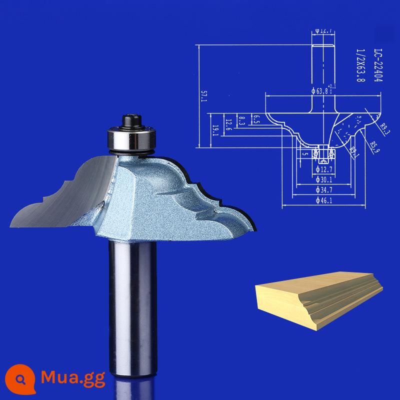 Huhao phi lê dao Minzi dao chế biến gỗ phay cắt khía công cụ cắt tỉa đầu máy R chamfering dao máy khắc chiêng dao - Dao gầu cửa tròn lồi Huhao 1/2*63.8MM