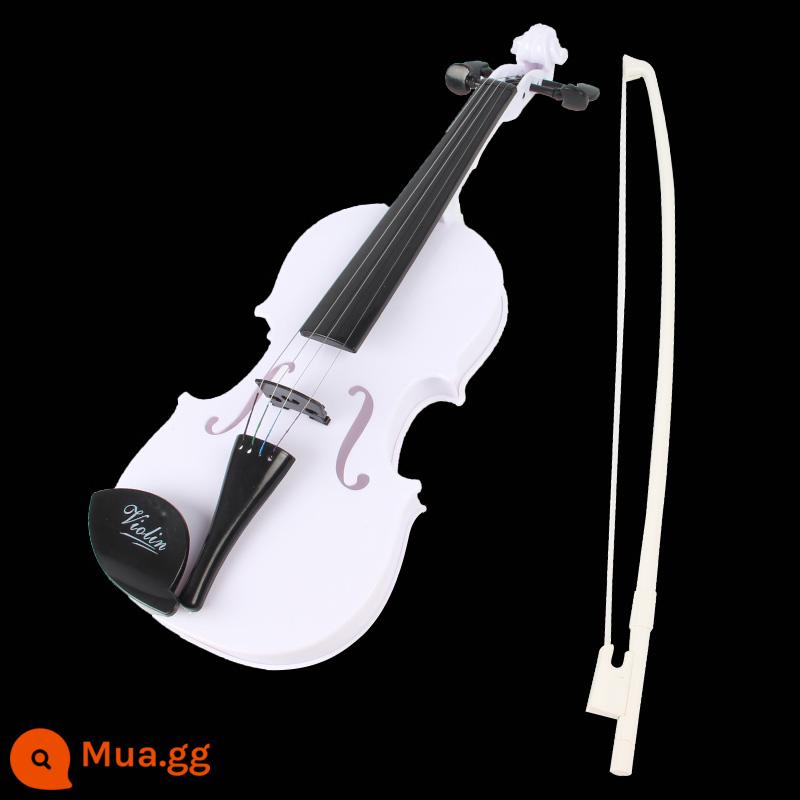 Miễn phí vận chuyển Trẻ Em thực dây có thể chơi nhạc mô phỏng violon nhạc cụ món quà sinh nhật cô gái cậu bé đồ chơi - Đàn violin trắng + nhựa thông 48cm, nhãn dán