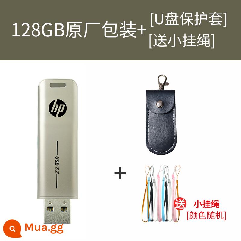 Ổ Đĩa Flash HP 128G Dung Lượng Lớn USB3.2 Tốc Độ Cao 64G Khắc Đèn LED Cổng USB Điện Thoại Di Động Xe Máy Tính Đa Năng x796w - Bao bì gốc 128G tốc độ cao USB3.2 + vỏ bảo vệ