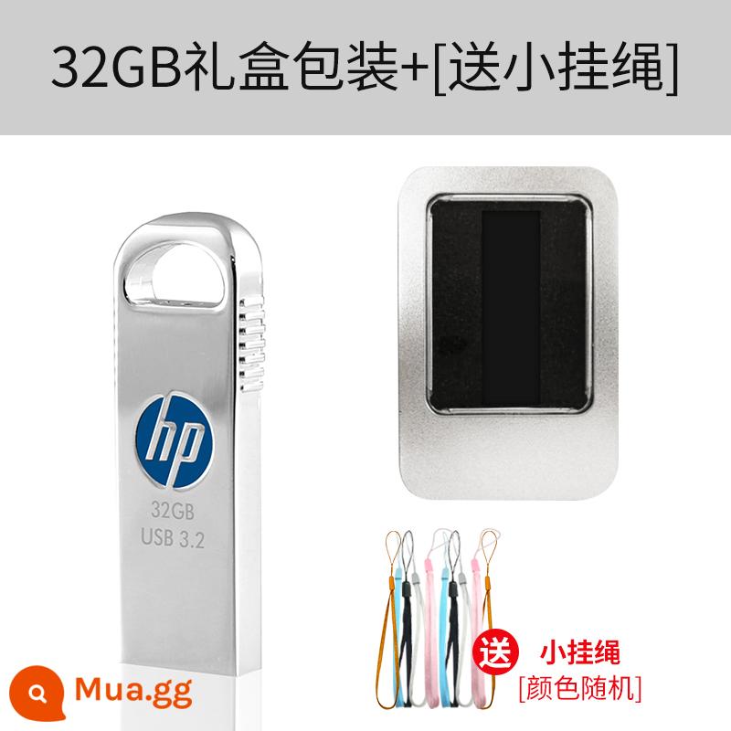 Ổ đĩa flash HP 64g đích thực dung lượng cao 128g USB 3.2 tốc độ cao kim loại tùy chỉnh chữ máy tính xe hơi sử dụng kép - hộp quà 32gb