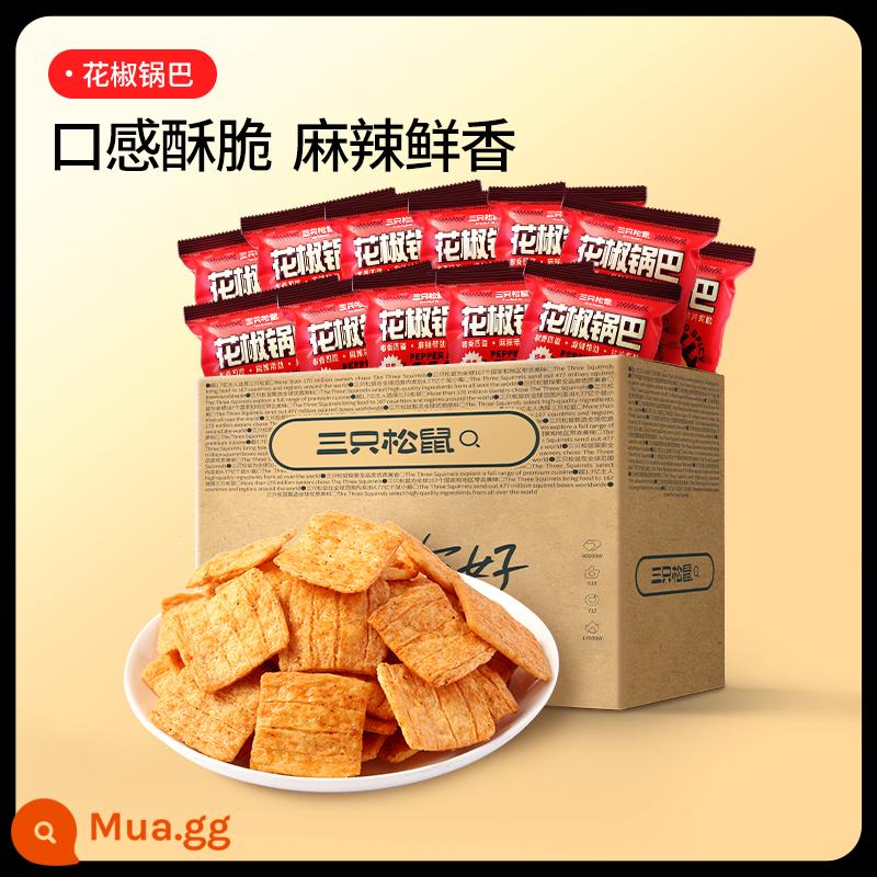 【Ba con sóc_Bánh gạo kê 60gx10 Túi】Bánh gạo Snack truyền thống ăn vặt thông thường - [Giá cực tốt] Cơm chiên giòn tiêu Tứ Xuyên 288g/16 túi x 2 hộp