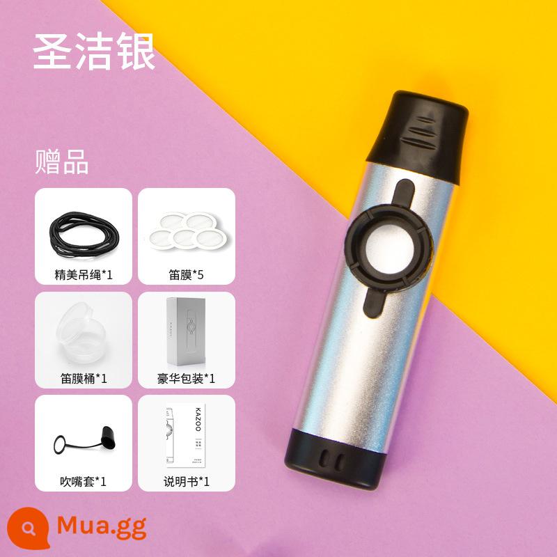 Chuyên nghiệp chơi kim loại Kazoo Kazoo Zuka sáo dễ sử dụng thích hợp guitar nhạc cụ đệm Ukri - Kèn kazoo kim loại phiên bản chuyên nghiệp (bạc thánh)