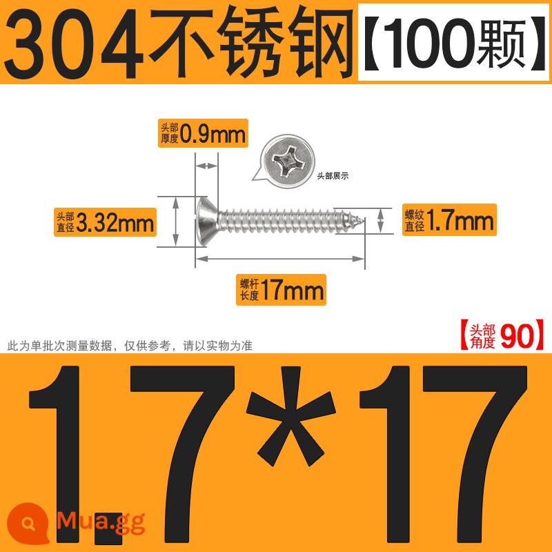 Thép không gỉ 304 vít tự tháo chéo vít đầu chìm vít gỗ mở rộng vít đầu phẳng 1M2M3M4M5M6 - M1.7*17[100 chiếc]