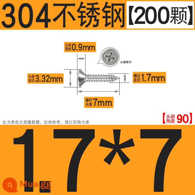 Thép không gỉ 304 vít tự tháo chéo vít đầu chìm vít gỗ mở rộng vít đầu phẳng 1M2M3M4M5M6 - M1.7*7[200 chiếc]