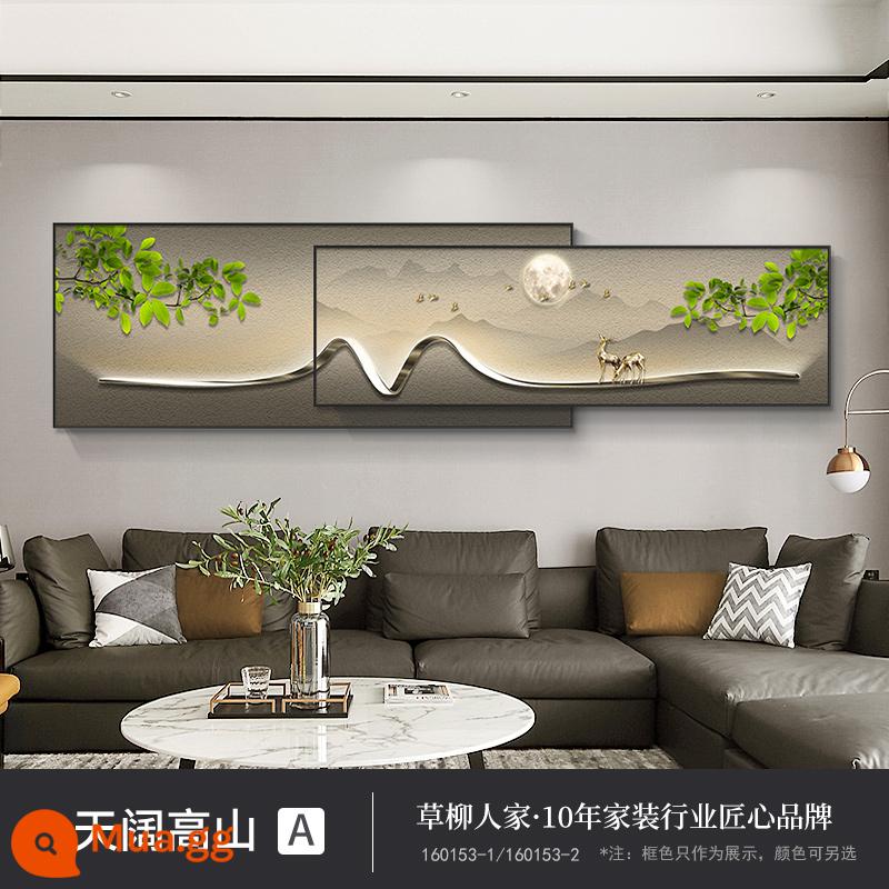 Modern Light Phòng khách sang trọng Tranh trang trí Tóm tắt Ý nghĩa vẽ tối giản Vẽ tranh cao cảm biến Sao sofa Bối cảnh tường bức tường tường - 160153-1/160153-2 Núi Thiên Quốc