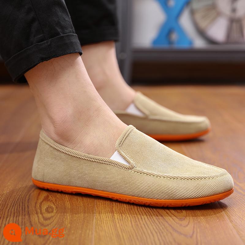 Mùa Xuân Và Mùa Hè Cũ Bắc Kinh Giày Vải Nam Slip-on Giày Vải Nam Thoáng Khí Cổ Thấp giày Nam Lái Xe Giày Thường - 199 màu be