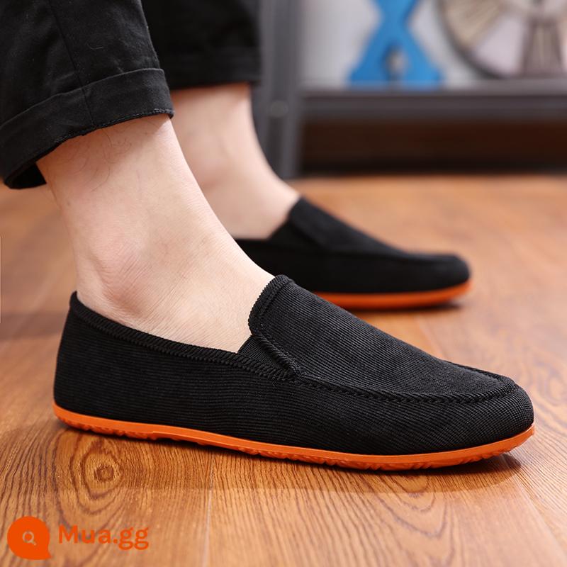 Mùa Xuân Và Mùa Hè Cũ Bắc Kinh Giày Vải Nam Slip-on Giày Vải Nam Thoáng Khí Cổ Thấp giày Nam Lái Xe Giày Thường - 199 màu đen