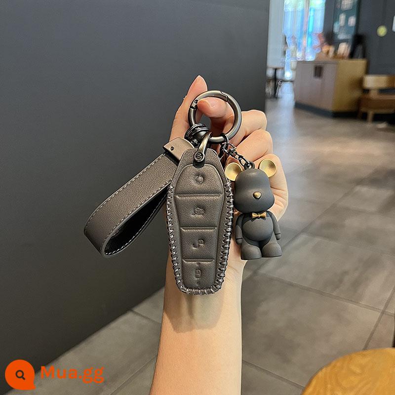 Bộ khóa chuyên dụng BYD Dolphin Song plus Yuan plus Qin plus Han ev Song pro Yuan pro Tang dm leather - [B Key] Xám cao cấp + Thắt lưng da bò + Gấu hung bạo