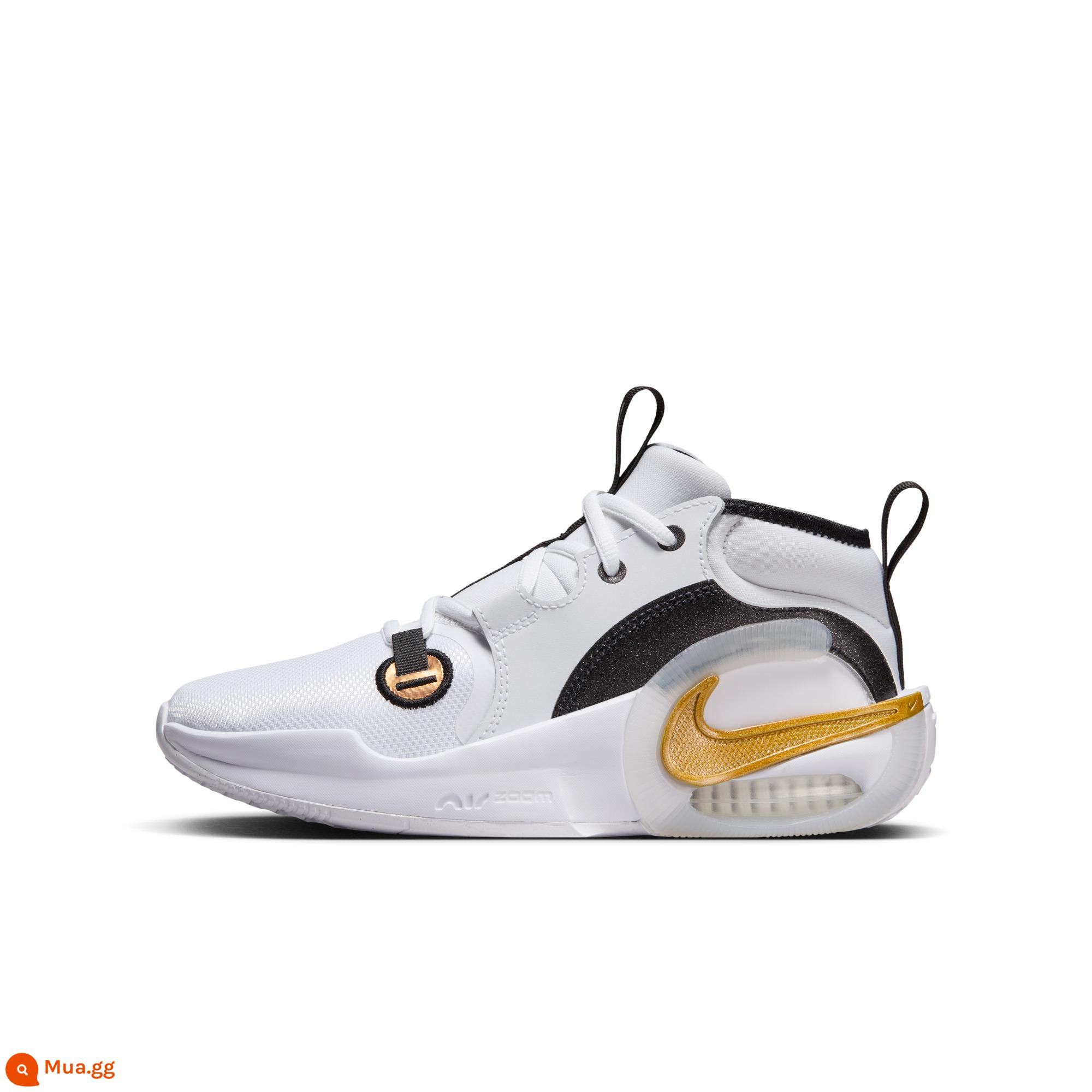 Nike Nike chính thức bé trai và bé gái ZOOM CROSSOVER giày bóng rổ thực tế trẻ em lớn mùa xuân FB2689 - 100 màu trắng/kim loại/đen/màu sáng