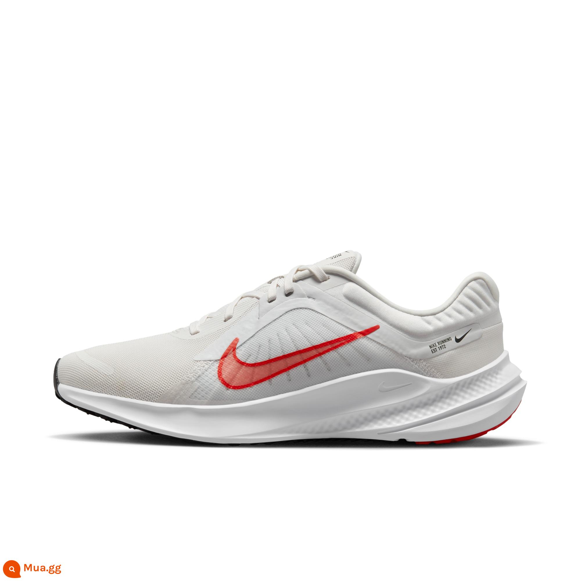 Nike Nike Official QUEST 5 Giày chạy bộ đệm nhẹ thoáng khí cho nam Lưới thể thao mùa xuân DD0204 - 007 xám bạc nhạt/đỏ đậm nhạt/trắng/đen