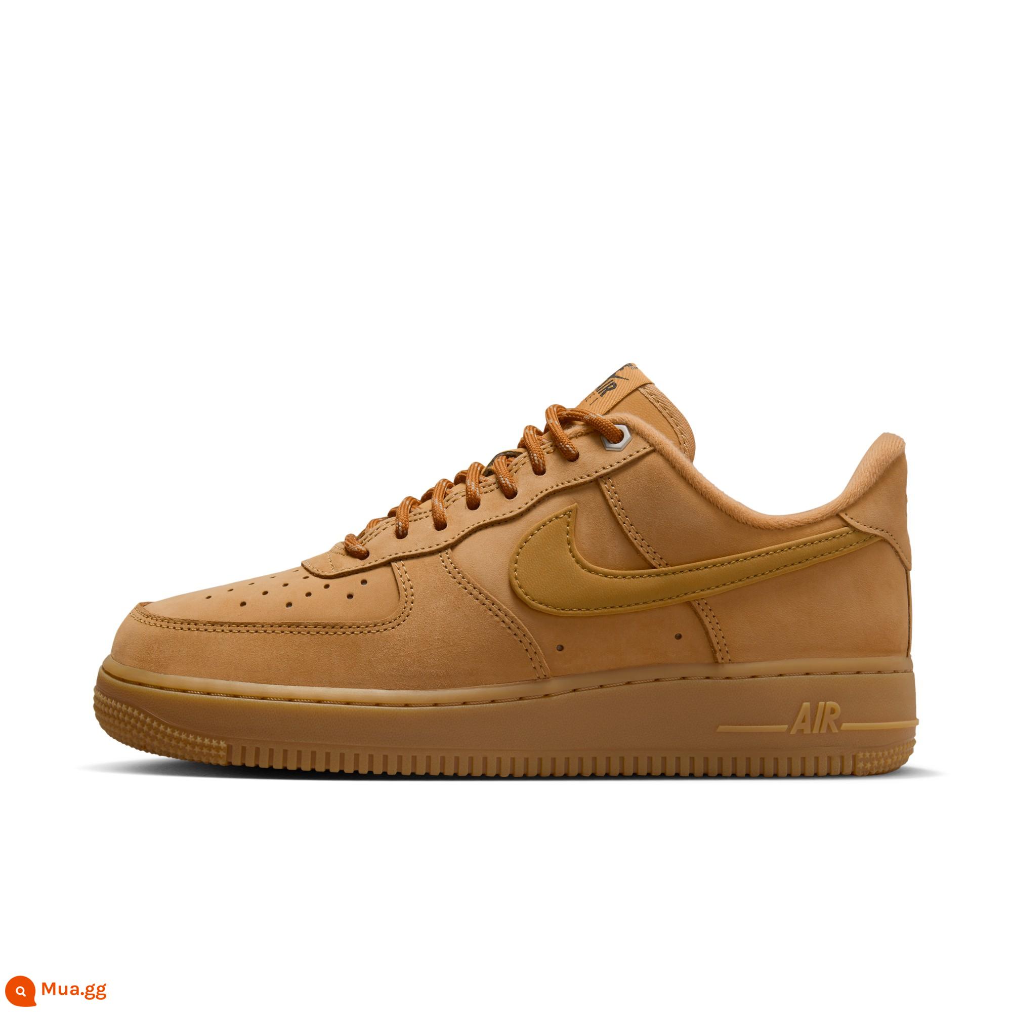 Nike Giày thể thao nữ Air Force One chính thức của Nike Nike AIR FORCE 1 mùa xuân đế cao su mới FZ7372 - 200 vải lanh/vàng lúa mì/cao su nâu nhạt/đen/vàng đồng đội