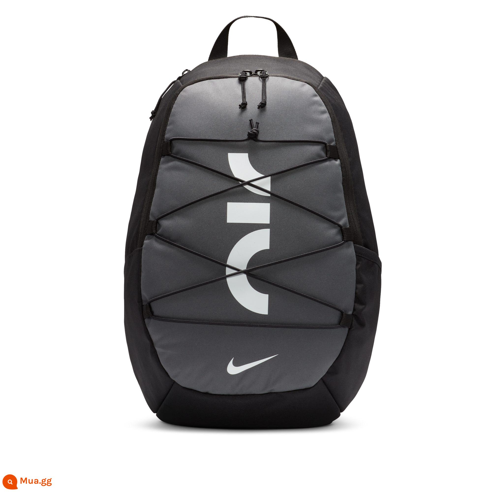 Nike Nike Official AIR Ba lô Túi đi học Lưu trữ Dây đeo vai có thể điều chỉnh thoải mái DV6246 - 010 đen/xám sắt/trắng