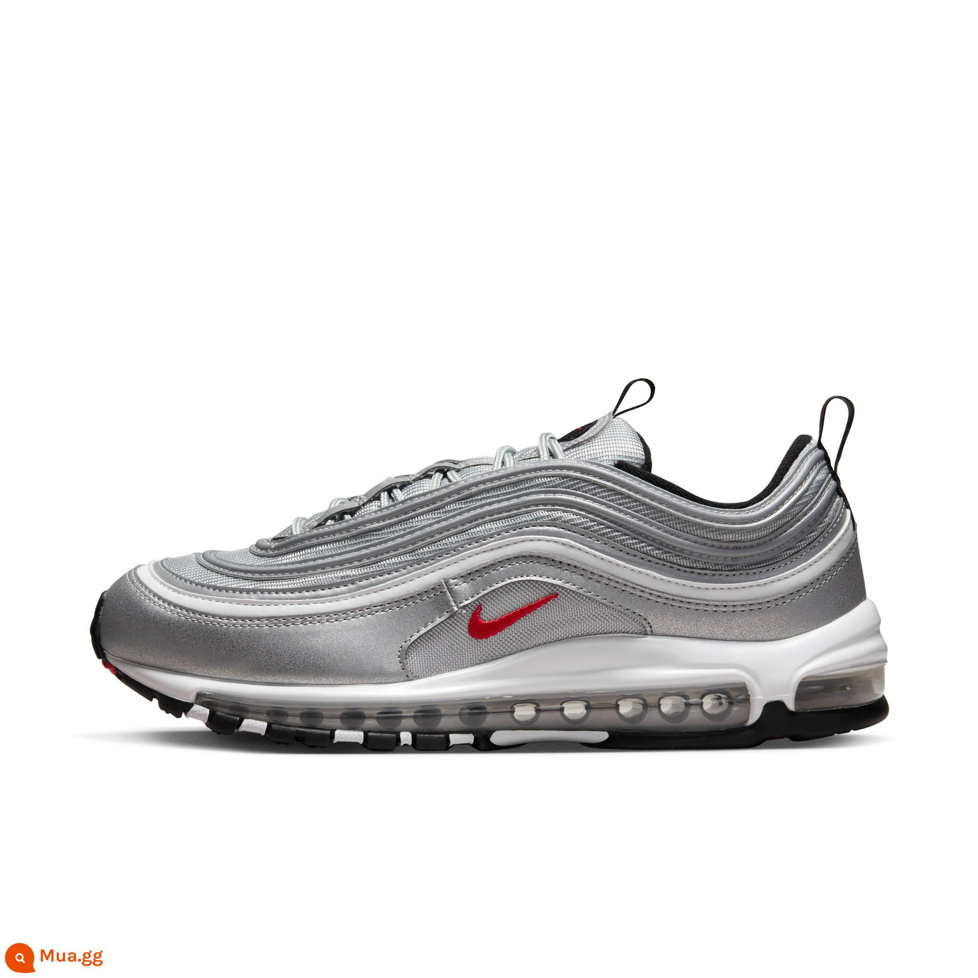 Nike Nike Official AIR MAX 97 Giày Thể Thao Nam Nike Bullet Đệm Thoáng Khí Cổ Điển DM0028 - 002 bạc kim loại/đỏ đại học/đen/trắng