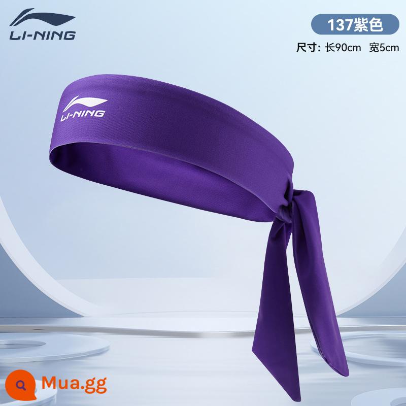 Băng đô thể thao Li Ning băng đô chống mồ hôi băng đô hướng dẫn mồ hôi nam băng đô chạy bộ mùa đông chạy bộ thấm mồ hôi tập yoga bó tóc tập thể dục chống mồ hôi cho nữ - Phong cách thể thao rực rỡ-tím