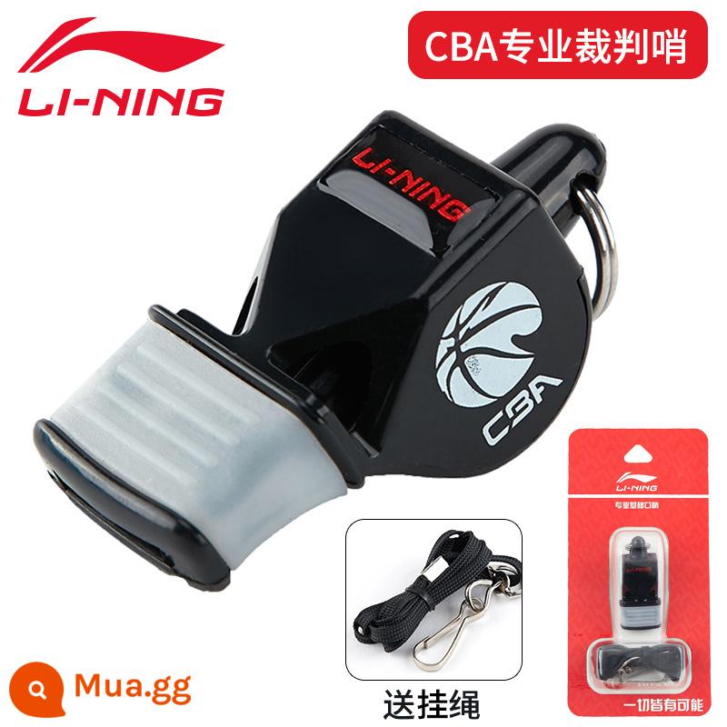 Li Ning còi thể thao giáo viên còi trọng tài bóng rổ đặc biệt siêu lớn siêu lớn còi cá heo huấn luyện viên bóng đá quân sự - Mẫu Magic Night Black-CBA [Dây buộc + miếng bảo vệ miệng miễn phí]