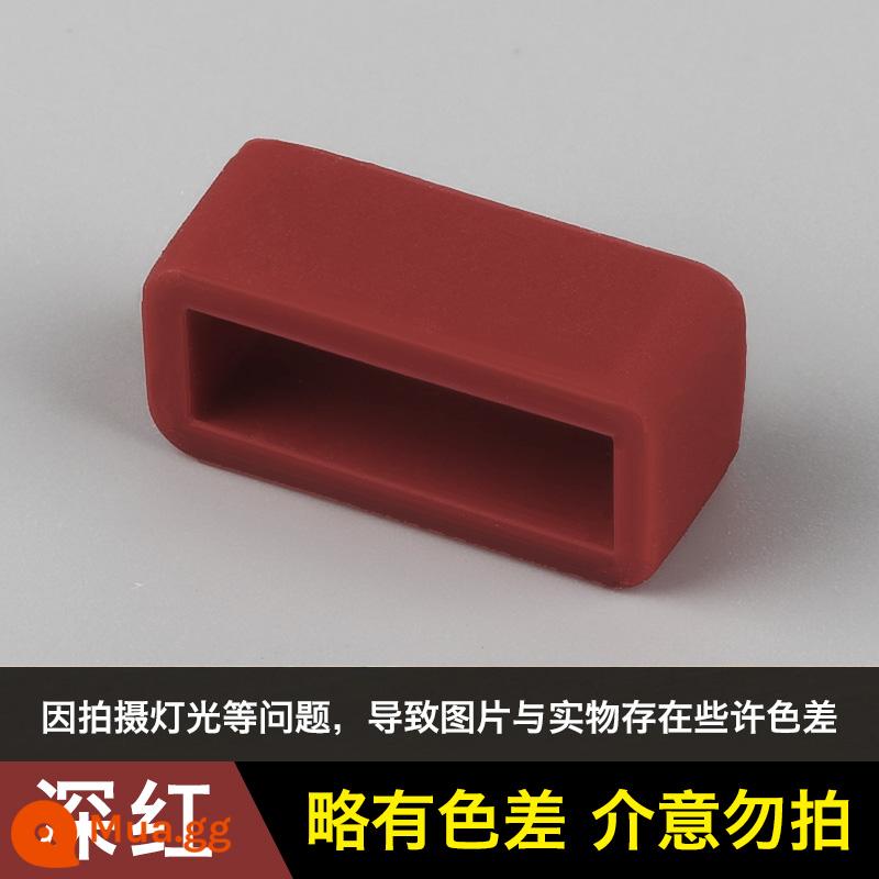 Phụ kiện khóa đồng hồ dây đeo đồng hồ silicone di chuyển vòng bezel cao su khóa dây đeo đồng hồ vòng dây đeo đồng hồ các bộ phận khóa - màu đỏ đậm