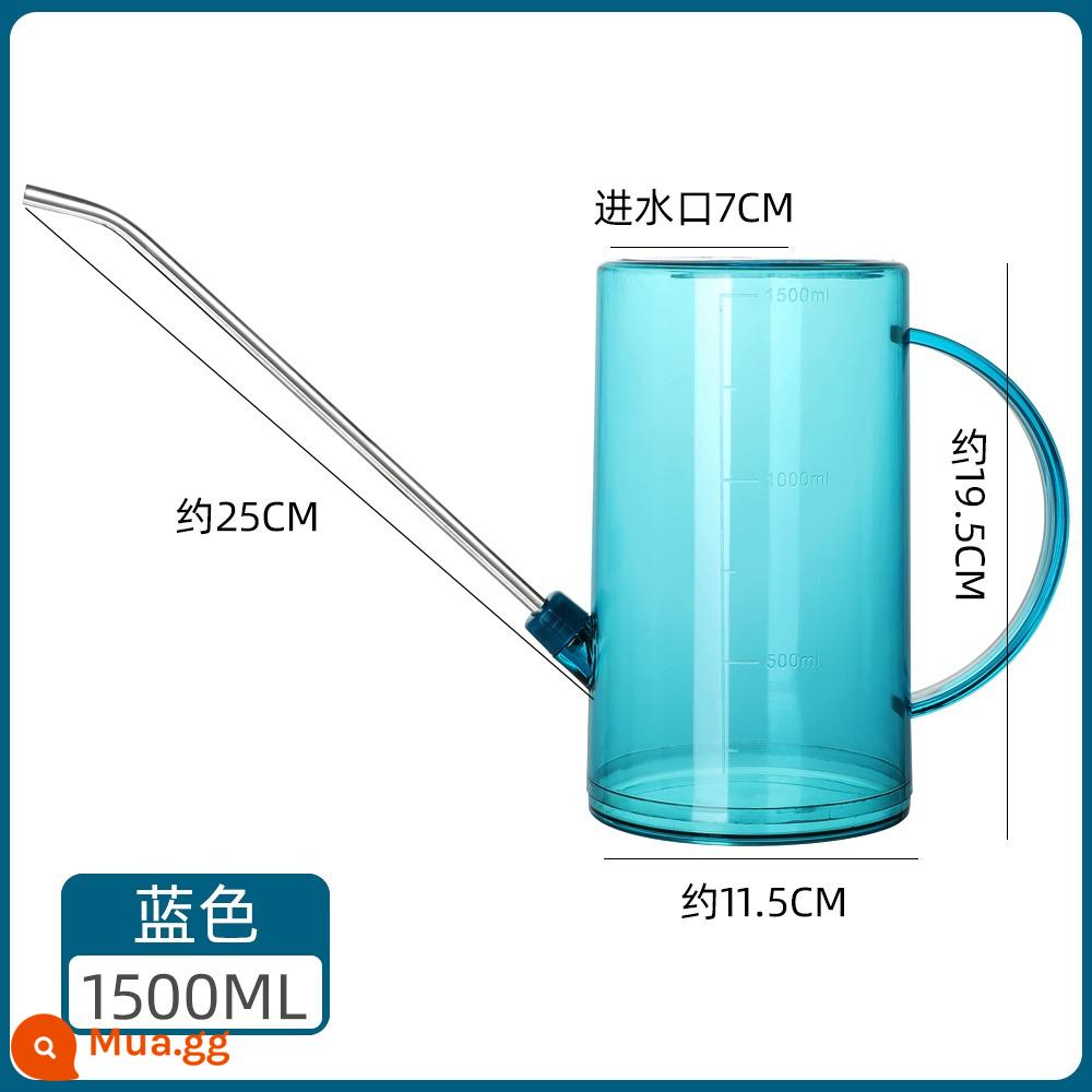 Tưới bình tưới miệng dài hộ gia đình có hoa bình tưới bình tưới ấm đun nước trong nhà cây xanh mọng nước chậu cây dưỡng ẩm dụng cụ - 1,5 lít màu xanh