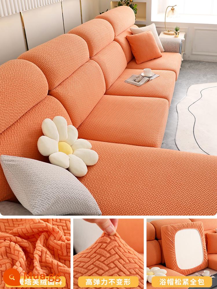 Ghế Sofa 1 Bao Gồm Tất Cả Đa Năng Co Giãn Bao Đơn Giản Bốn Mùa Đa Năng Người Lười Chống Mèo Xước Sofa Giường túi - Taffeta-Sức sống cam