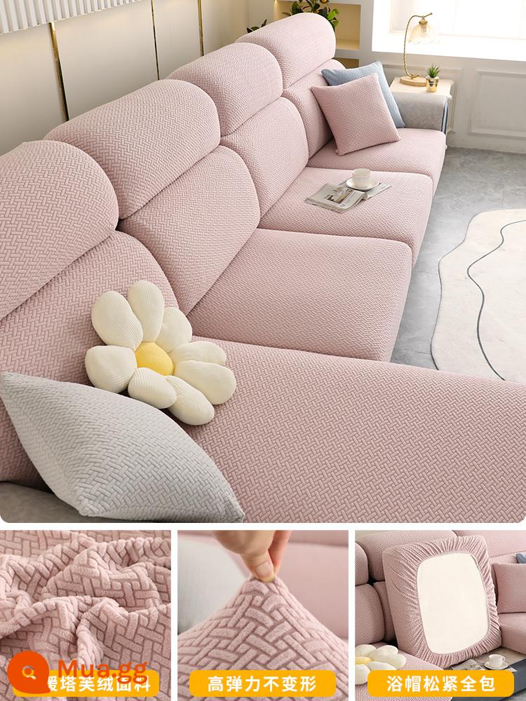 Chống Mèo Xước Ghế Sofa Dày Bao Gồm Tất Cả Đa Năng Mà Không Cần Đo Đa Năng Ghế Sofa Đệm Không Khí Cảm Giác Co Giãn bao Da - Màu hồng taffy nữ tính [Giảm 20% ngay khi mua hàng]