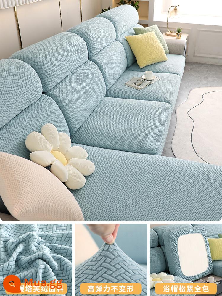 Chống Mèo Xước Ghế Sofa Dày Bao Gồm Tất Cả Đa Năng Mà Không Cần Đo Đa Năng Ghế Sofa Đệm Không Khí Cảm Giác Co Giãn bao Da - Taffeta-Tranquility Blue [Thu và mua để được ưu tiên giao hàng]