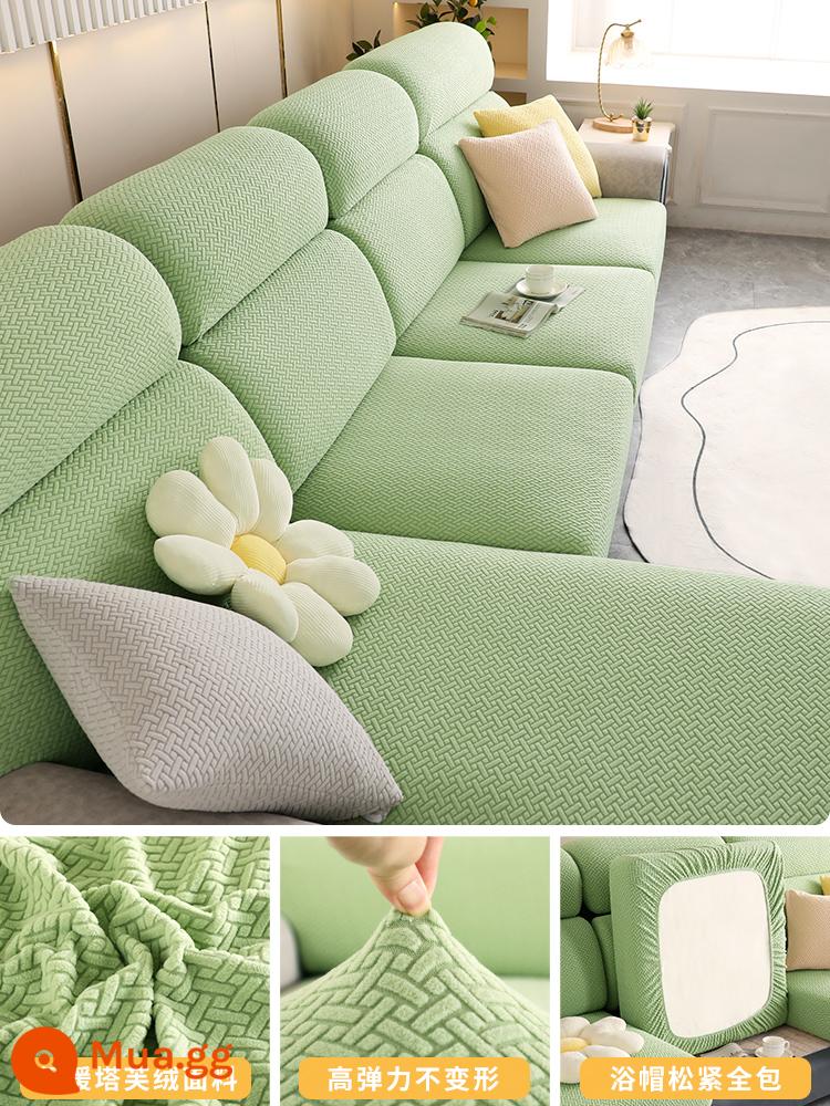 Ghế Sofa 1 Bao Gồm Tất Cả Đa Năng Co Giãn Bao Đơn Giản Bốn Mùa Đa Năng Người Lười Chống Mèo Xước Sofa Giường túi - Taffeta-matcha xanh